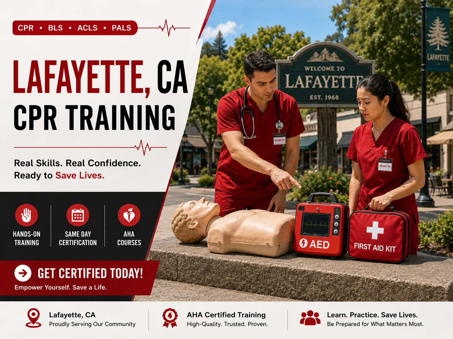 CPR BLS, ACLS & PALS Certification Course in Lafayette, CA