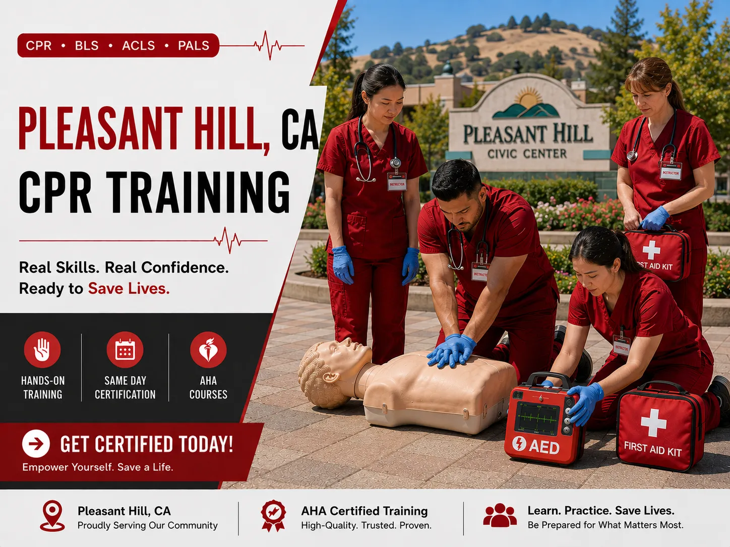 CPR & BLS certification class for healthcare workers in Pleasant Hill, CA